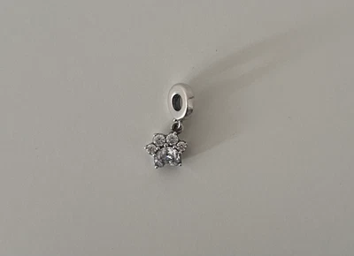 Pandora Funkelnder Pfotenabdruck Charm Sterling Silber - Bild 1 von 4
