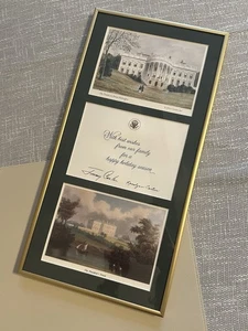 Jimmy & Rosealynn Carter Christmas Holiday Card Signed And Framed Autopen - Picture 1 of 6