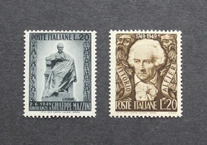 ITALY - 1949 SCARCE 20L MAZZINI & ALFIERI UNUSED MH RR - Picture 1 of 2