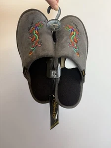 Ed Hardy Men’s Grey Mule Slippers Size UK 7/8 BNWT - Picture 1 of 9