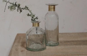 Nkuku Chara Hammered Bottle - Lines Small - Picture 1 of 3