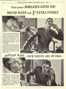 Original 1933 Reklame für HORLICKS Malted Nightcap Drink #2 Art Deco Ära Print Ad - Bild 1 von 1