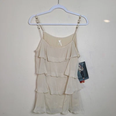 Top Y2K Crema En Capas Volantes Mujer M Vainilla Niña Hada Cottagecore Delicado Nuevo Con Etiquetas Foto 1 de 4