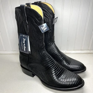 Tony Lama Kirtland Black Lizard & Leder Westernstiefel DR5153 Herren Gr. 14 D NEU - Bild 1 von 12