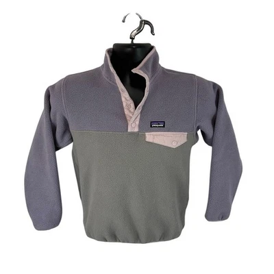 Patagonia Youth Synchilla Snap Fleece Sweater Purple Grey Size Medium / 10 - Image 1 of 4