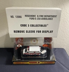 Code 3 Model #12066 Rosemont, IL Fire Dept., Ford E-350 Ambulance w/ Stretcher - Picture 1 of 9
