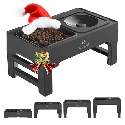 ELS PET Cuencos Elevados para Perros, Cuencos Elevados Ajustables para Perros Sin Derrame Wat... Foto 1 de 4