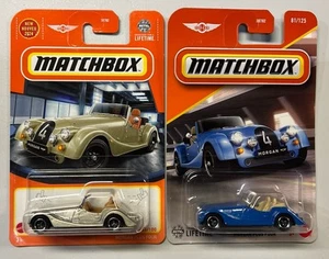NEW 2025 Matchbox #66  Morgan Plus Four TAN & BLUE LOT 2 - Picture 1 of 2