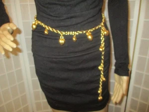 Vintage Gold Metall Puffy Herz Charm Kette Gürtel - Bild 1 von 15