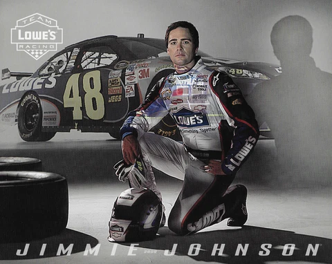 2009 JIMMIE JOHNSON "TEAM LOWES RACING FOLDOUT" #48 NASCAR SPRINT CUP POSTCARD Cover