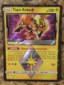 Pokémon Tapu Koko HP130 Prismenstern 2019 Sammlerstück Pokémon Sammelkarte NEU - Bild 1 von 21