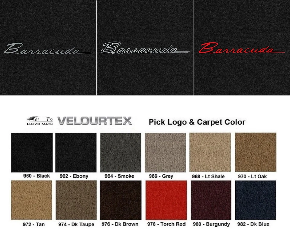 Lloyd Mats Velourtex Plymouth Barracuda Logo Front Mats (1964-1969) Foto 1 de 4