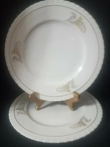 HANOVER ENCHANTMENT (2) 10.5" Dinner Plates porcelain Ivory VERY GOOD - Picture 1 of 4