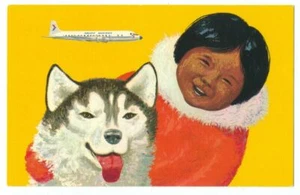 PACIFIC WESTERN AIRLINES DC-6 - Eskimo, MALAMUTE HUSKY DOG Airline Issue ca1950 - Picture 1 of 2