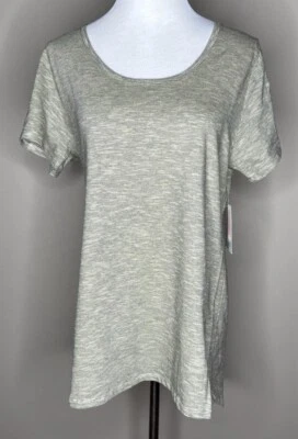 NEW LuLaRoe Classic T womens short sleeved top t-shirt green striped size large. - Image 1 of 4