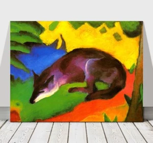 FRANZ MARC - Black Fox - CANVAS ART PRINT POSTER - Abstract Dog - 12x8" - Imagen 1 de 1