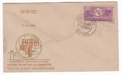 Centenary International Telecommunication India 1965 FDC First Day Cover  - Image 1 of 2