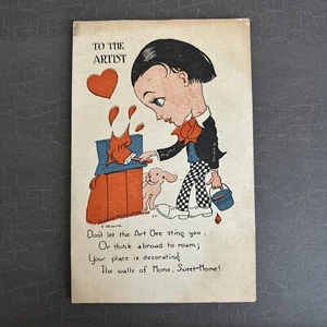 Postal de 1925 E Weaver Don't let the Art Bee sting. Comic Knock Valentine #2117 - Imagen 1 de 3