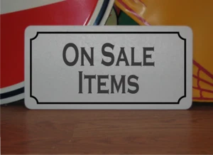 On Sale Items Metal Sign - Picture 1 of 3