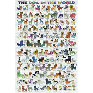 Wooden Jigsaw Puzzle 500 PCS The Dog in the World Cartoon Hand Drawing Toy Decor