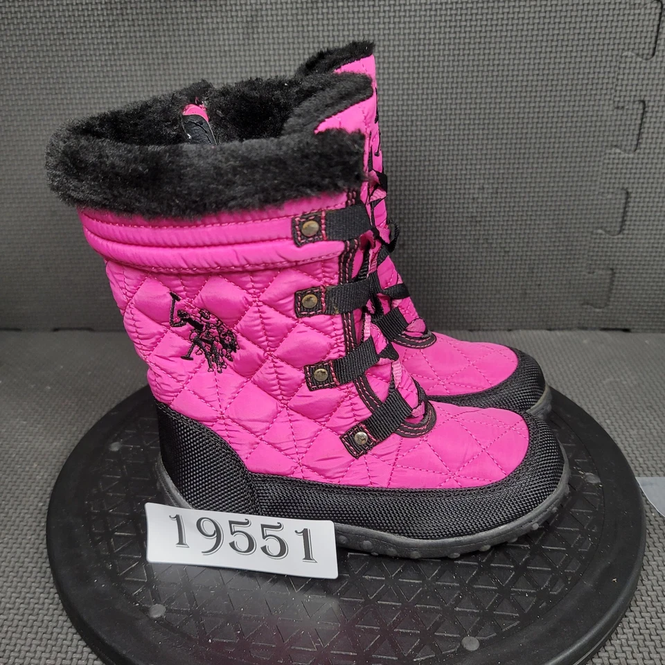 Botas de invierno US Polo Assn Molly para niños pequeños talla 10 negras rosas botas forradas de piel sintética Foto 1 de 4