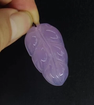 Natural Ice Chalcedony Pendant Pink Leaf Agate Jade Pendant - Image 1 of 4