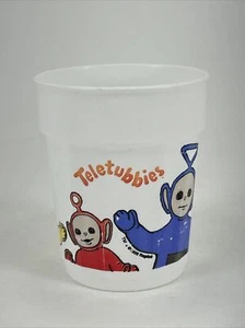 Taza de plástico vintage White Teletubbies 1998 Tinky Winky Laa Po Dipsy - Imagen 1 de 5