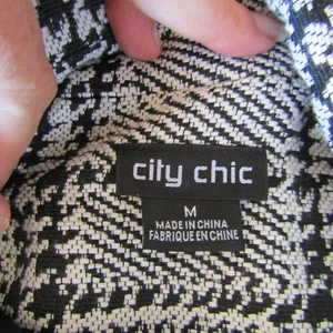 City Chic M/18 Black White Check Houndstooth Blazer/Jacket Lined Long Sleeve - Picture 1 of 16