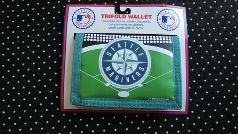Vintage Seattle Mariners Tri-fold Wallet w/ coin pocket MLB Licensed Baseball 98 Cover