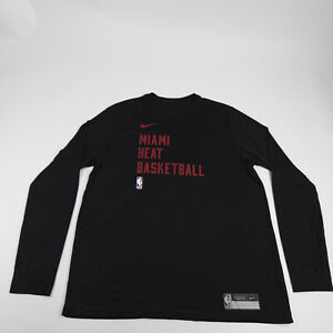 Miami Heat Nike NBA Authentics Long Sleeve Shirt Men's Black Used