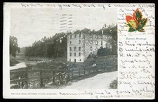 TORONTO Ontario Postcard 1906 Humber River Old Mill Patriotic Maple Leaf