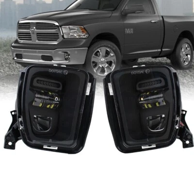 Fits For 2013 2014 2015 2016 2017 2018 Dodge Ram 1500 Fog Light LED DRL Lamps - Image 1 of 4