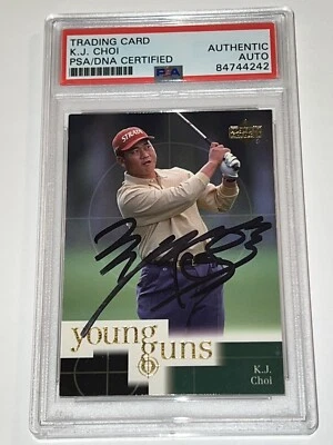 K.J. CHOI 2001 Upper Deck Young Guns Rookie RC Signed Autographed Psa  Slabbed - Image 1 of 4
