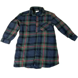 Zara Little Girls Shirt Dress Size 4 Plaid Red Blue Green Buttons #2657 - Picture 1 of 6