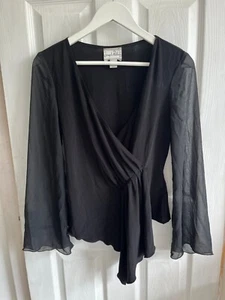 Top envolvente negro Joseph Ribkoff talla UK 10 - Imagen 1 de 14