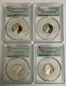 2023-21,20,17 4 Coin Lot S PROOF Jefferson Nickel Coin PCGS PR-70 First Day - Picture 1 of 2