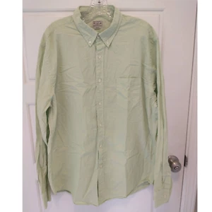 J. Crew Woven Button Down Shirt. Men's XL. Light Green Striped - Picture 1 of 4