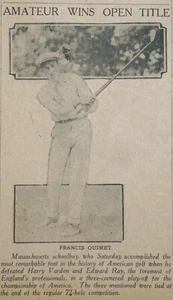 1913 Detroit Sports Section - Francis Ouimet Wins U.S. Open at Brookline - Picture 1 of 5