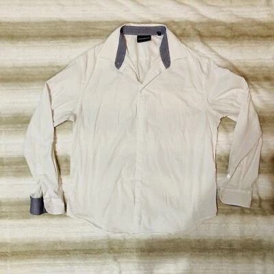 Camisa de vestir Emporio Armani para hombre XL blanca lisa abotonada manga larga 042 Foto 1 de 4