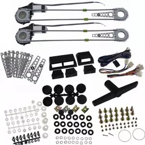 Universal Electric Power Window Conversion Kit 2 Door Roll Up SUV Van Car - Picture 1 of 12