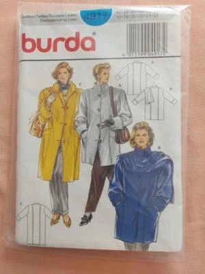 Burda 4917 Women's Jacket or Coat Pattern Size 16-26 - Image 1 of 2