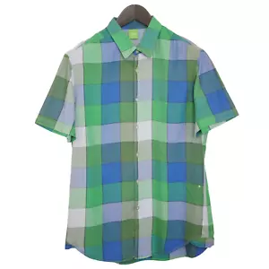 Camisa De Hombre HUGO BOSS De Manga Corta Etiqueta Verde Talla L XME219 - Imagen 1 de 10