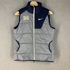 Nike Michigan Woverines Vest Womens Medium Puffer Insulated Grey Navy Uofm