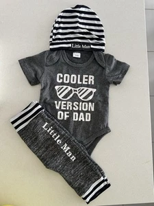 Baby Boys 3 Piece Set - Cooler Version Of Dad Little Man Set - Picture 1 of 1