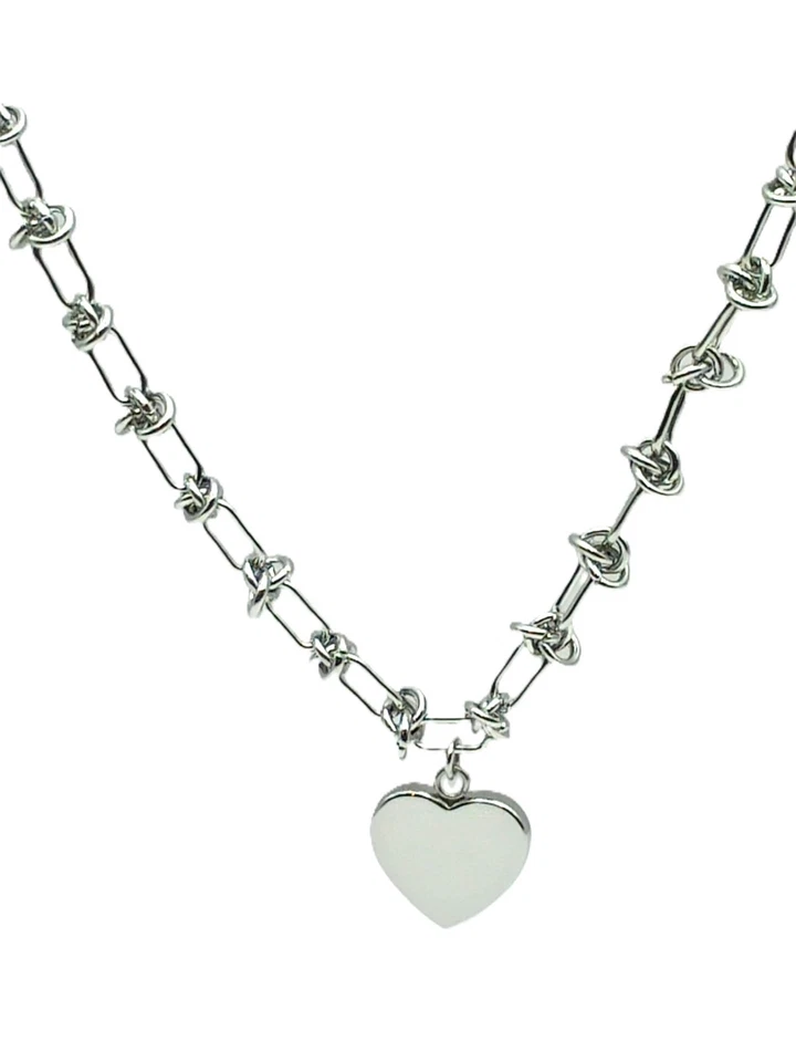 Eternal Love Knot Heart Charm Necklace | Heart Shape Clasp | 316 Stainless Steel - Image 1 of 1