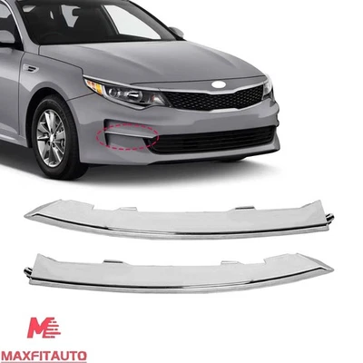 For Kia Optima EX 2016-2018丨2Pcs Chrome Front Bumper Lower Grille Molding Trim Foto 1 de 4