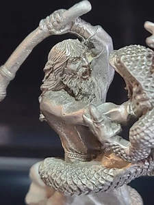 Estatuillas de peltre Fantasy Wizard J Guthrie Gallo 1988 Wizard Fights Serpant - Imagen 1 de 8