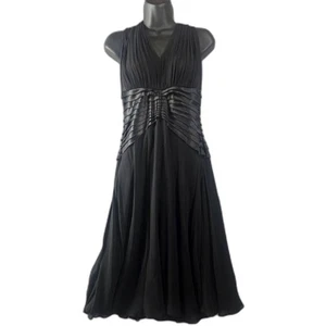 Tadashi Black Halter Dress Satin and Chiffon Womens Sz 2 - Picture 1 of 7