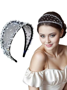 Funkelndes Strass Stirnband für Damen, Kristall Barock Netz Haarband, Hochzeit... - Bild 1 von 6