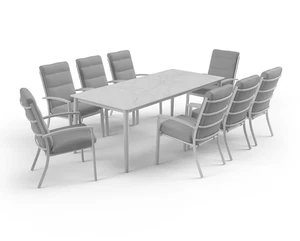 Jette Dome 9 Piece Dining White - Picture 1 of 1